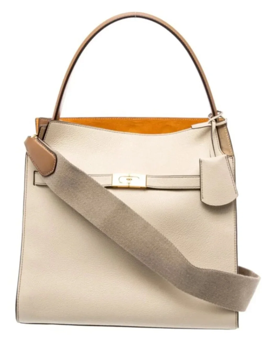 Tory Burch Lee Radziwill Large Ltd Ed Pebble Leather Monogram Jacquard Double